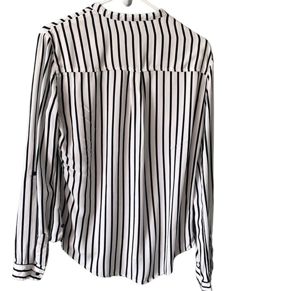 Khujo Women's Constanze White Striped Viscose Long Sleeves Shirt Size Medium - Picture 2 of 7